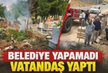 mezarlık bakımı - Araban'da imece usulü mezarlık bakımı