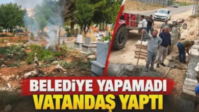 mezarlık bakımı - Araban'da imece usulü mezarlık bakımı