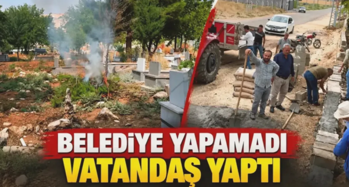 Araban'da imece usulü mezarlık bakımı