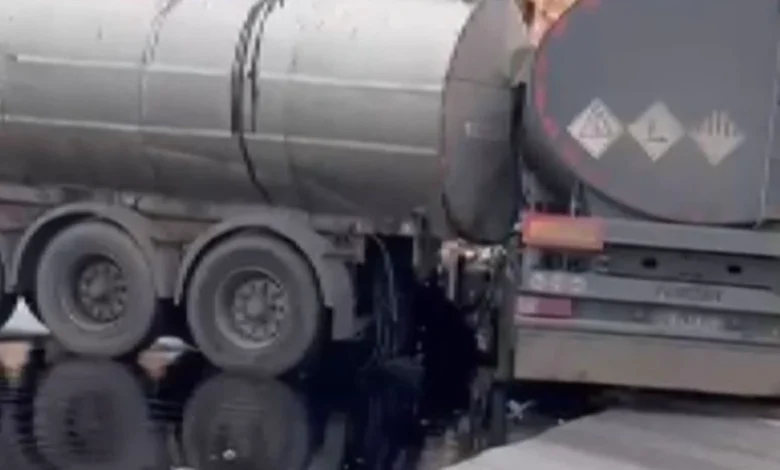 Nurdağı'nda Tehlikeli Kaza - Nurdağı'nda Tehlikeli Kaza: Tanker Faciası Ucuz Atlatıldı