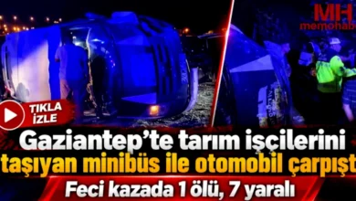 trafik kazası - Nurdağı'nda Trafik Kazası: 1 Ölü, 7 Yaralı