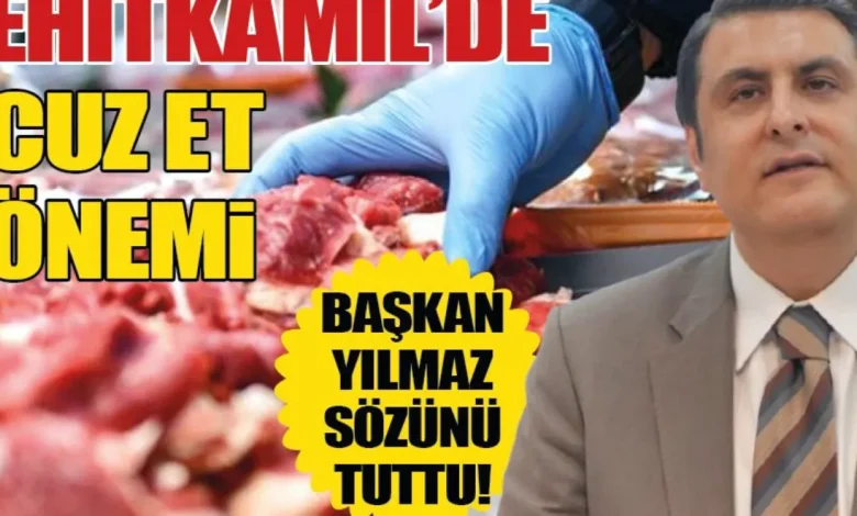 Şehitkamil'de ucuz et - Şehitkamil'de ucuz et satışı başladı